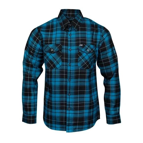 DIXXON Flannel Sz L Parkway Drive Deep Blue Collab Sleepwalker Karma Brand New - Picture 1 of 4